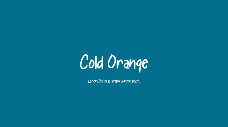 Cold Orange Font