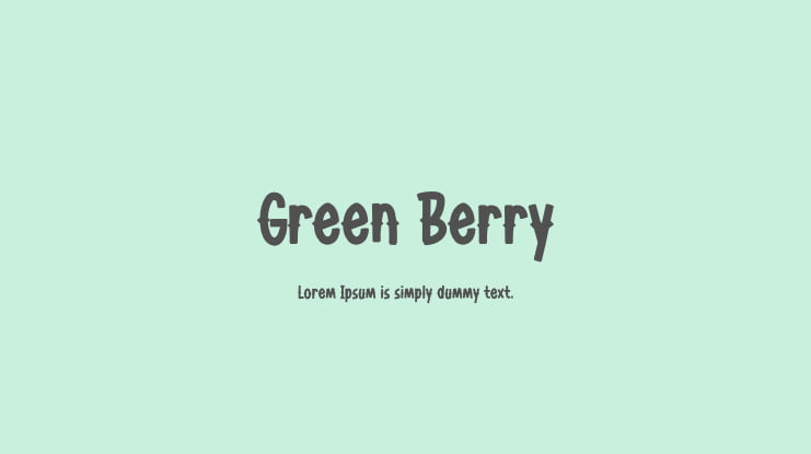 Green Berry Font