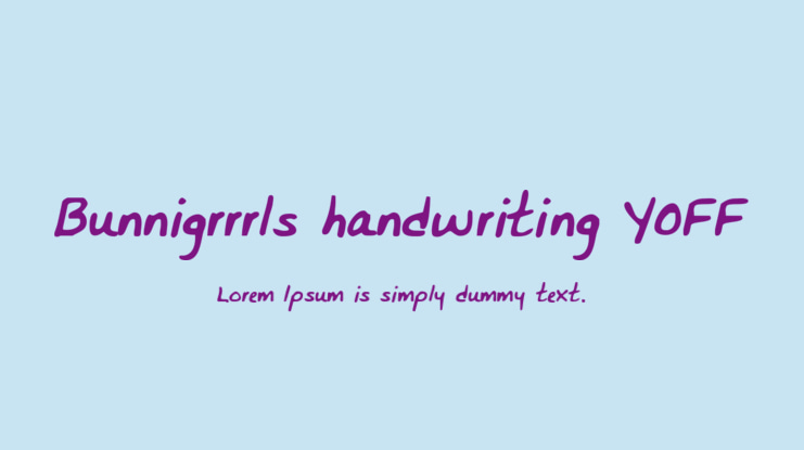 Bunnigrrrls handwriting YOFF Font