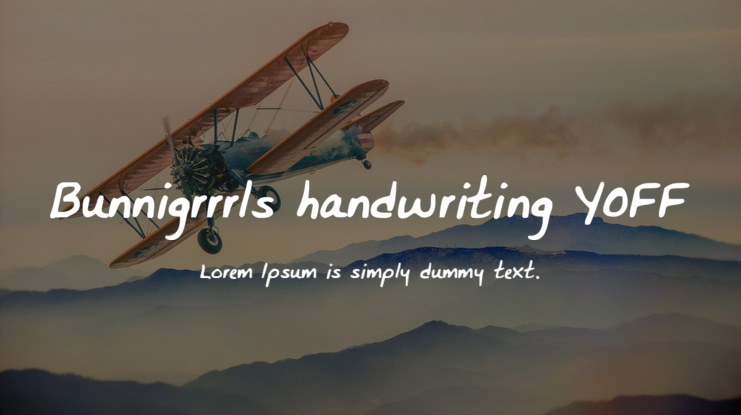 Bunnigrrrls handwriting YOFF Font