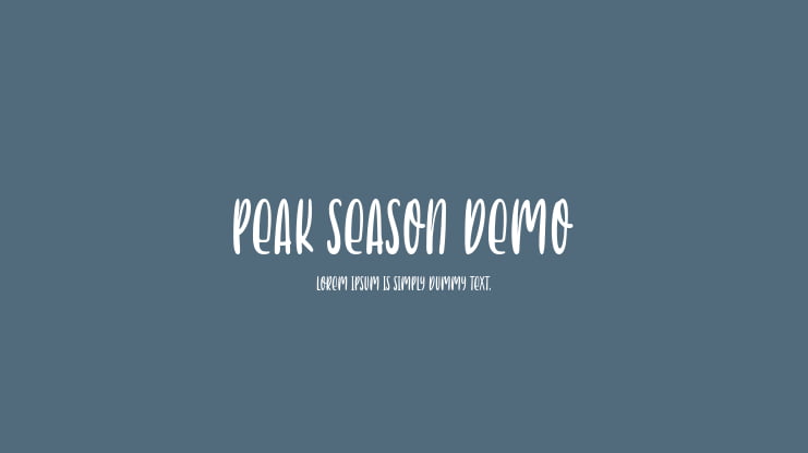 Peak Season Demo Font