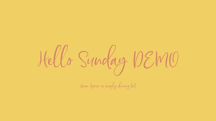 Hello Sunday DEMO Font