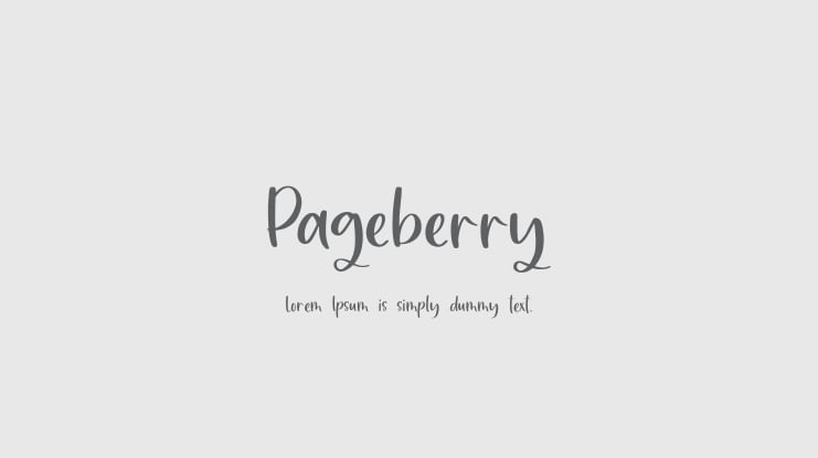 Pageberry Font