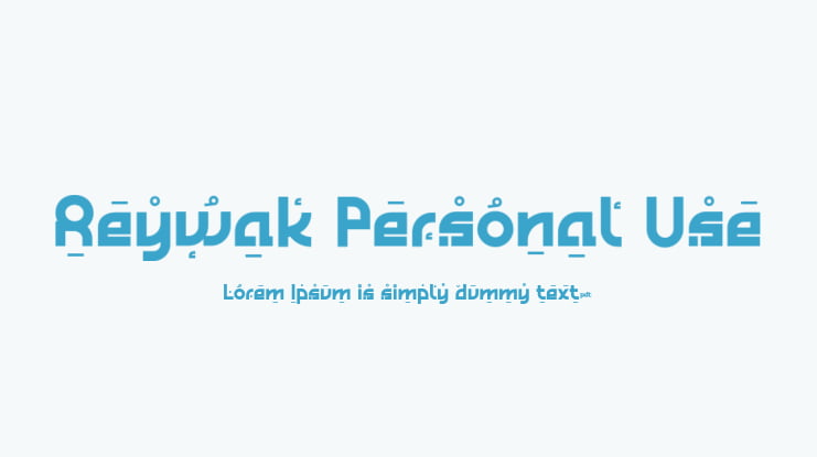 Reywak Personal Use Font