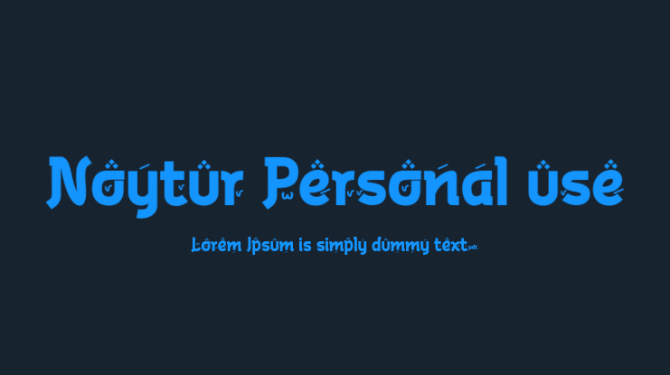 Noytur Personal use Font