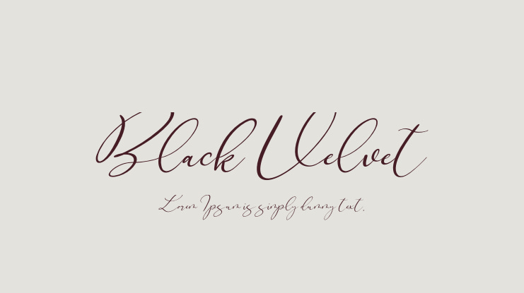 Black Velvet Font