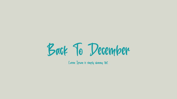 Back To December Font