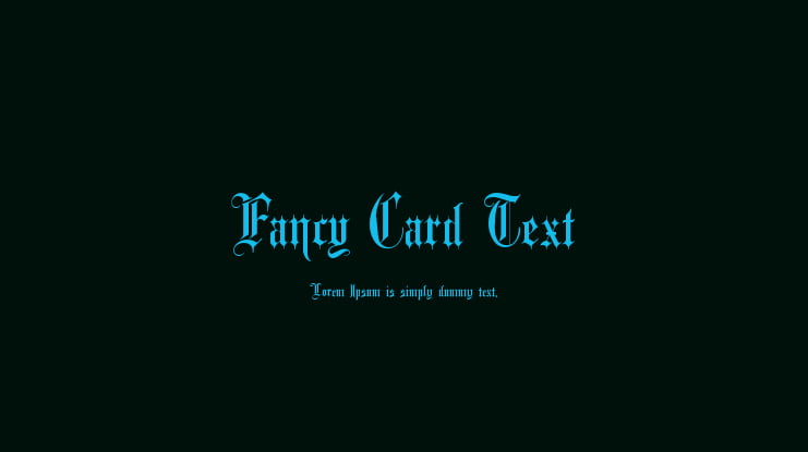 Fancy Card Text Font