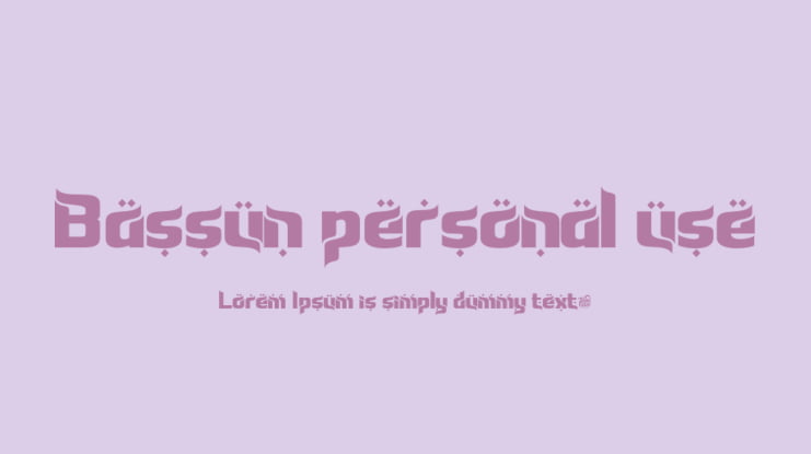 Bassun personal use Font