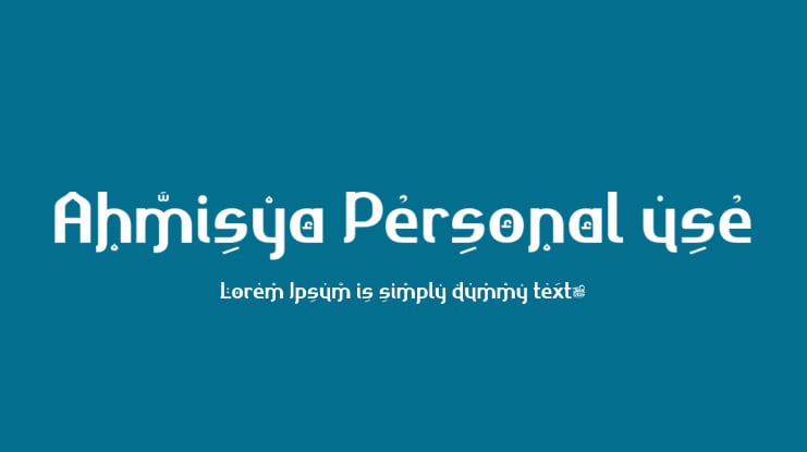 Ahmisya Personal use Font