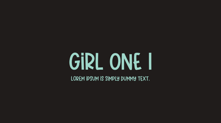 GIRL ONE 1 Font