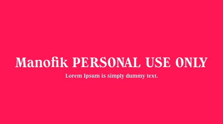 Manofik PERSONAL USE ONLY Font Family