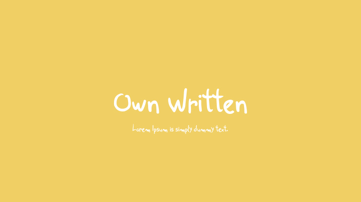 Own Written Font