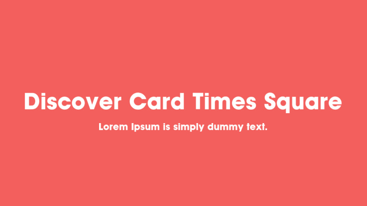 Discover Card Times Square Font