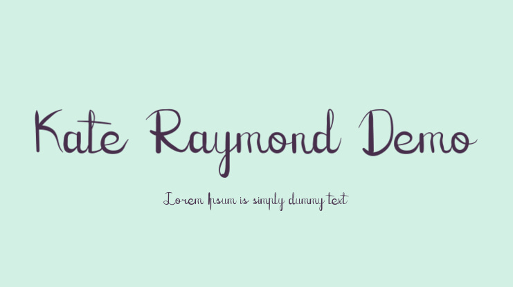 Kate Raymond Demo Font
