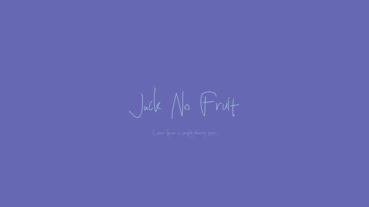 Jack No Fruit Font