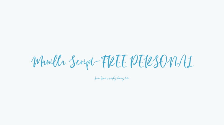 Manilla Script-FREE PERSONAL Font