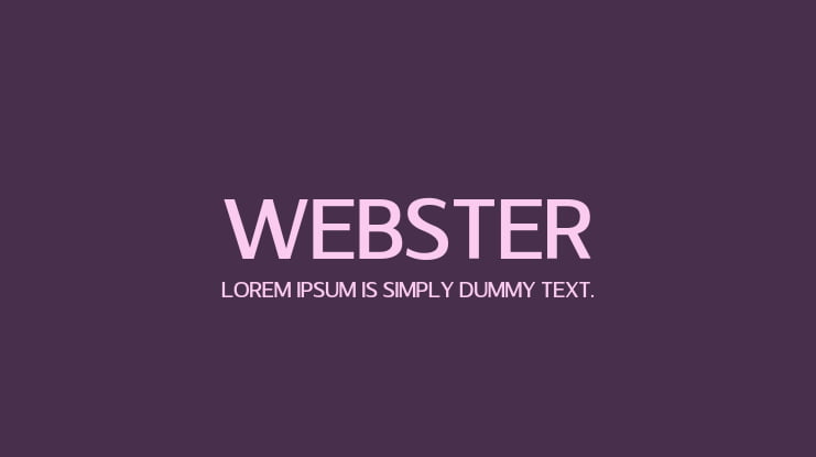 Webster Font