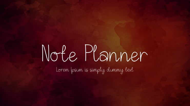 Note Planner Font