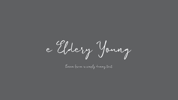 e Eldery Young Font