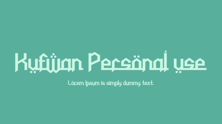 Kufwan Personal use Font
