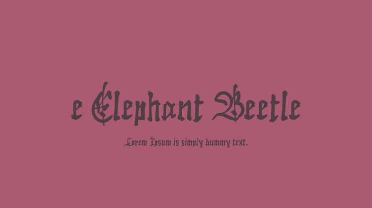 e Elephant Beetle Font