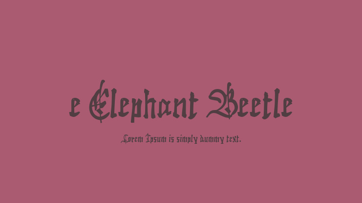 e Elephant Beetle Font