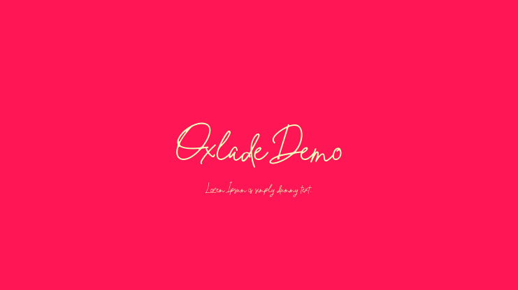 Oxlade Demo Font