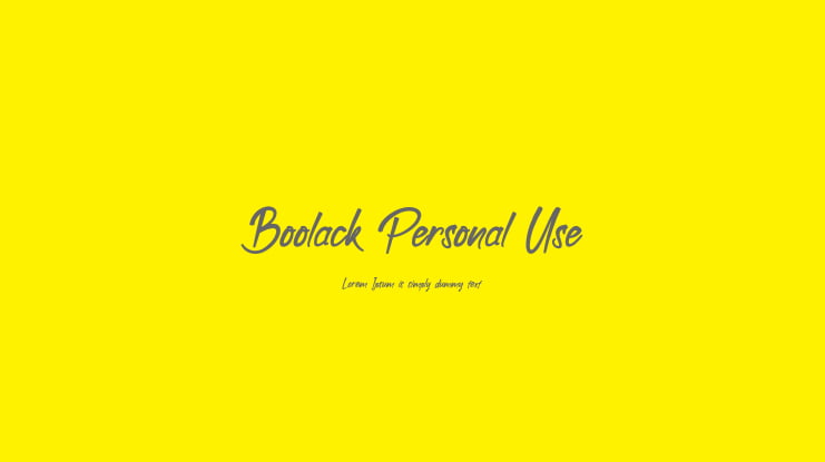 Boolack Personal Use Font