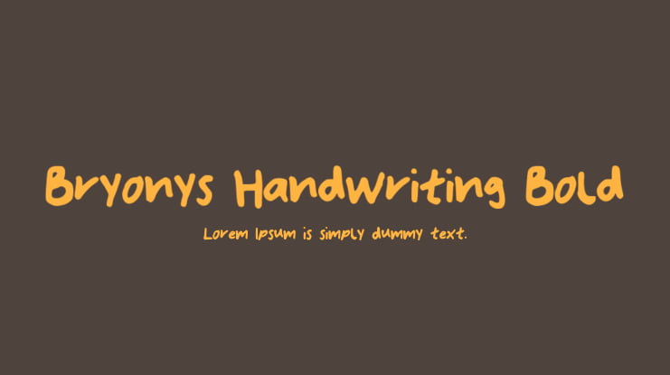 Bryonys_Handwriting_Bold Font
