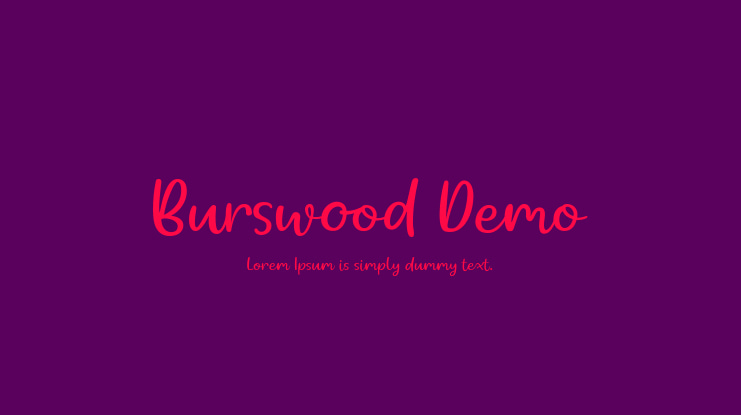 Burswood Demo Font