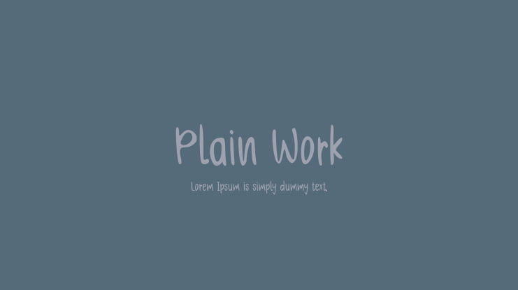 Plain Work Font