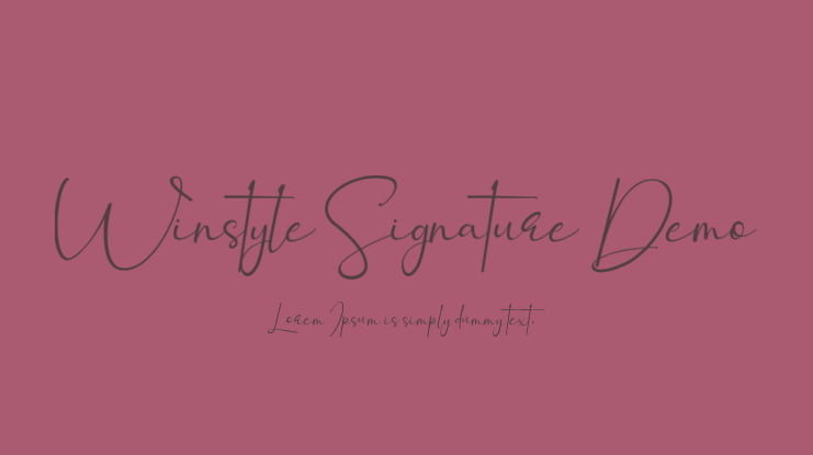 Winstyle Signature Demo Font