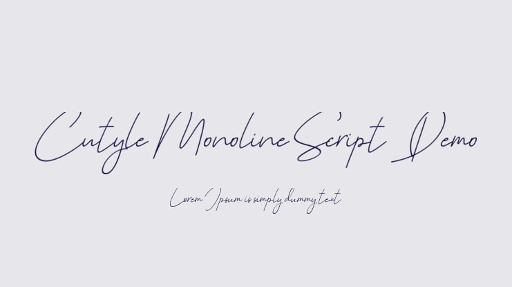 Cutyle Monoline Script Demo Font