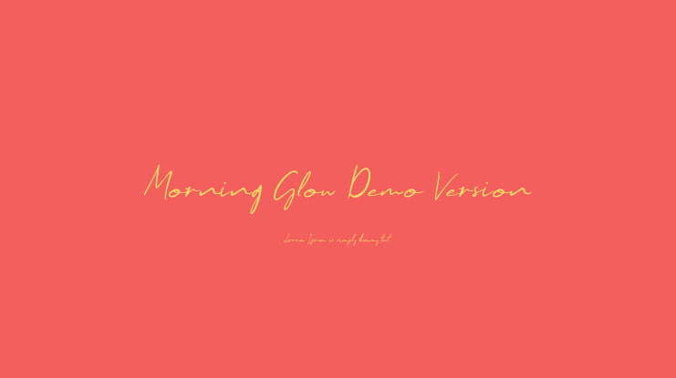 Morning Glow Demo Version Font