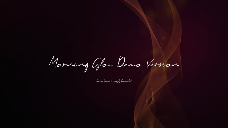 Morning Glow Demo Version Font