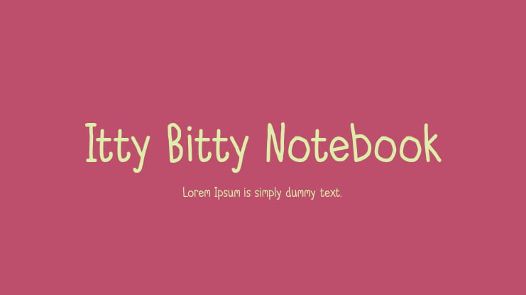 Itty Bitty Notebook Font