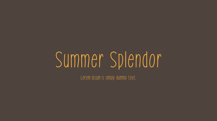 Summer Splendor Font