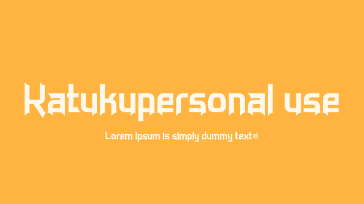 Katukupersonal use Font