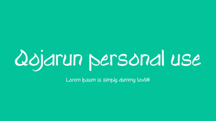 Qojarun personal use Font