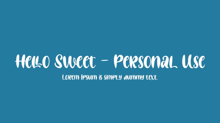 Hello Sweet - Personal Use Font