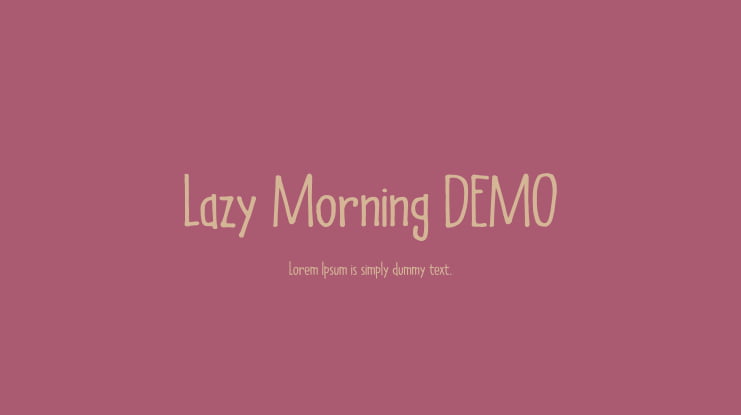 Lazy Morning DEMO Font
