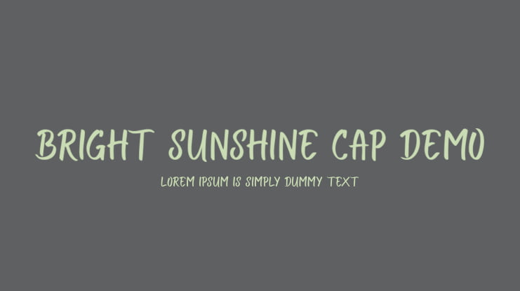Bright Sunshine Cap Demo Font