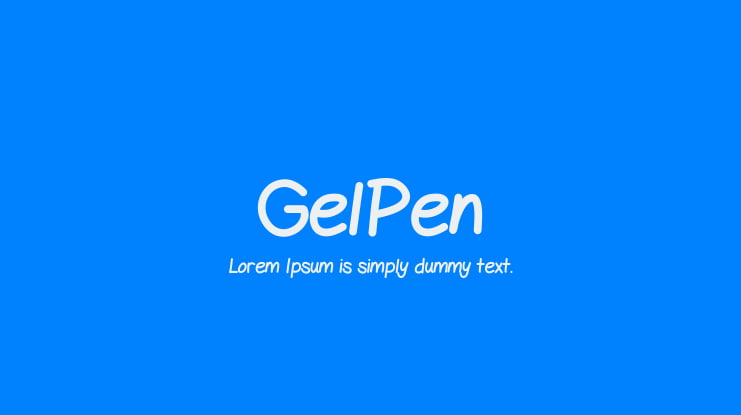 GelPen Font Family