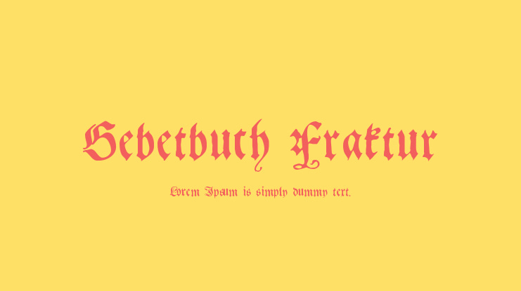 Gebetbuch Fraktur Font
