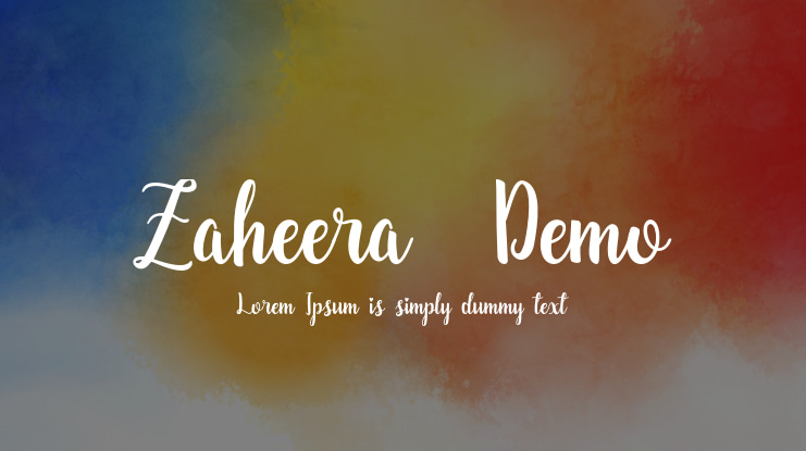 Zaheera  Demo Font