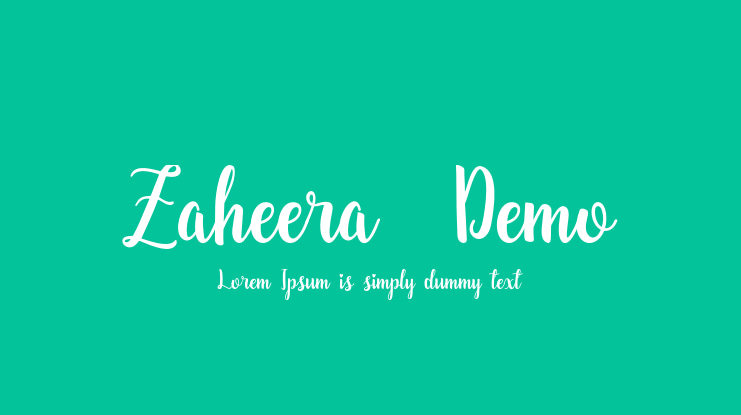 Zaheera  Demo Font