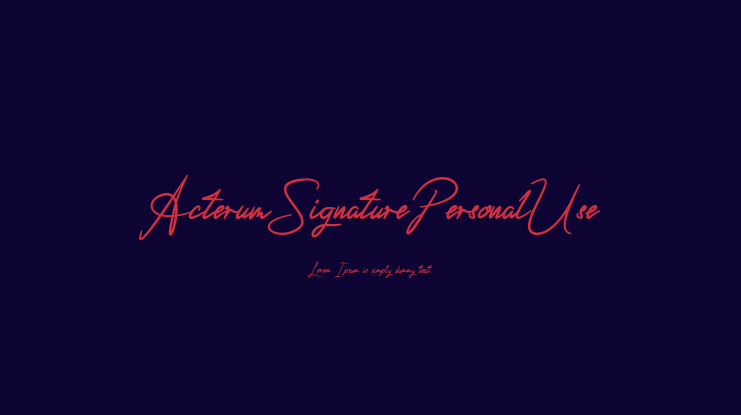 ActerumSignaturePersonalUse Font Family