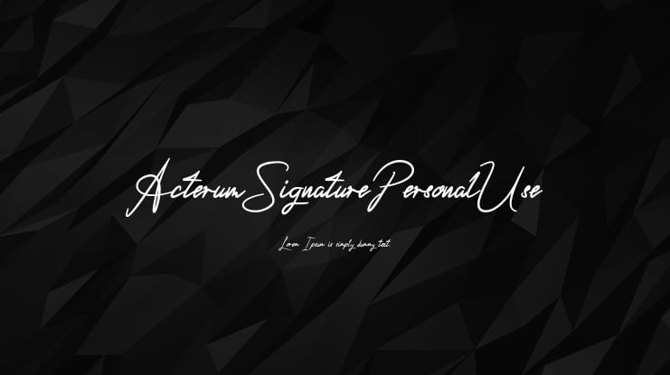 ActerumSignaturePersonalUse Font Family
