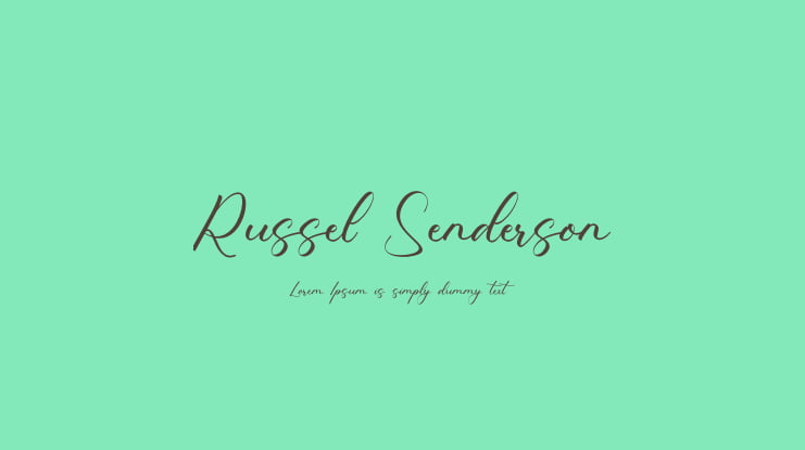 Russel Senderson Font